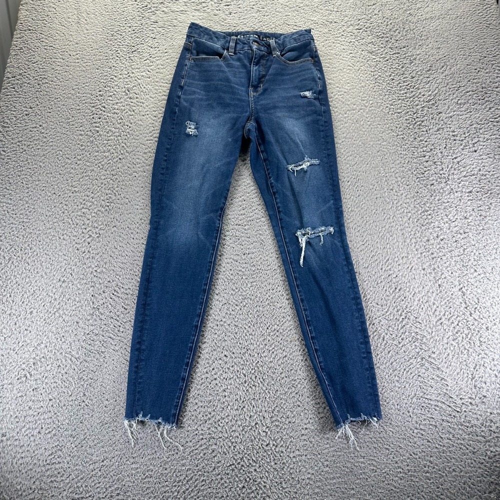 American Eagle Outfitters Jeans Womens 2 Blue Cotton Denim Jegging Curvy Hi-Rise
